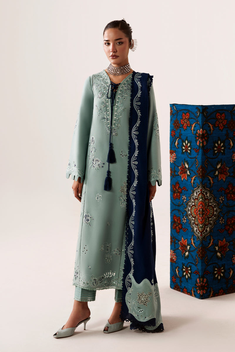Qalamkar | Q Line Linen 26 | QLW-11 TALIYA - Luxury Dress - available at Maria Faisal in UK and USA.