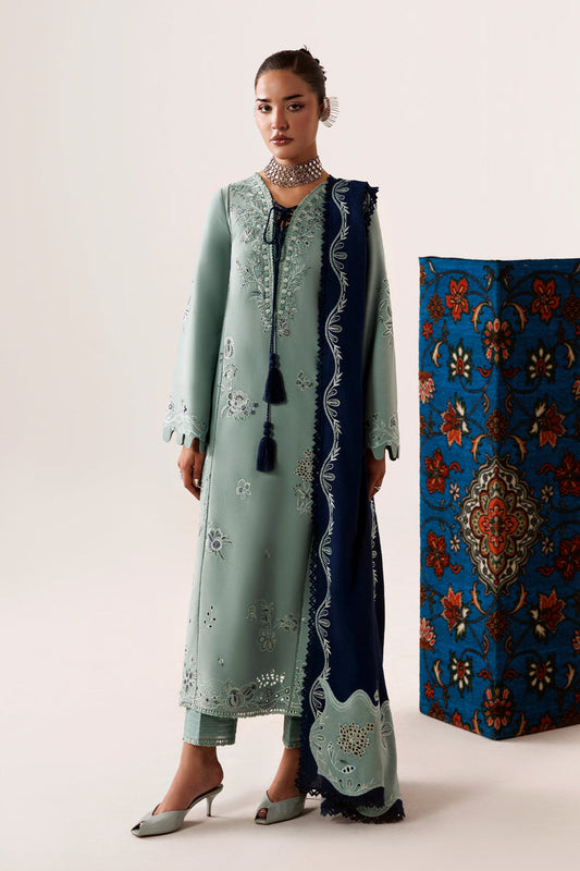 Qalamkar | Q Line Linen 26 | QLW-11 TALIYA - Luxury Dress - available at Maria Faisal in UK and USA.
