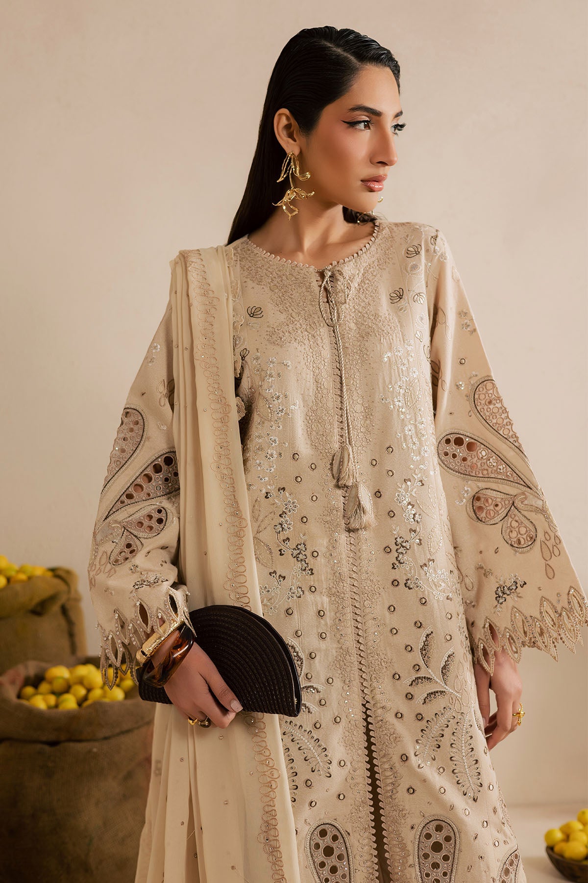 Nureh | Karandi Collection | NE-218 - Luxury Dress - available at Maria Faisal in UK and USA.