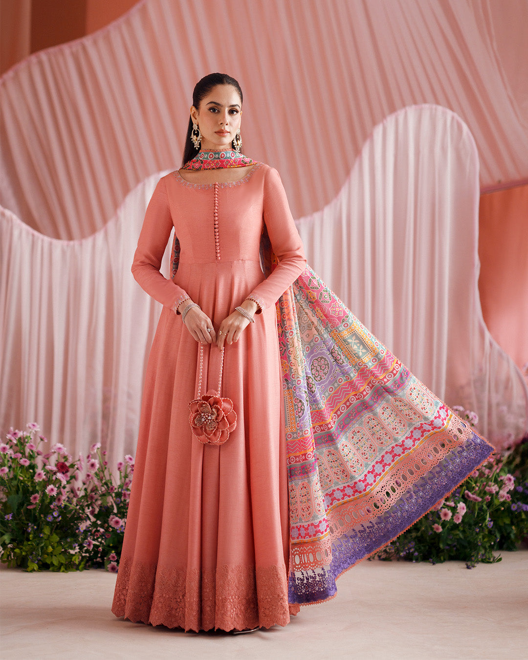 Faiza Saqlain | Roim Silk Edit | Muzn - Luxury Dress - available at Maria Faisal in UK and USA.