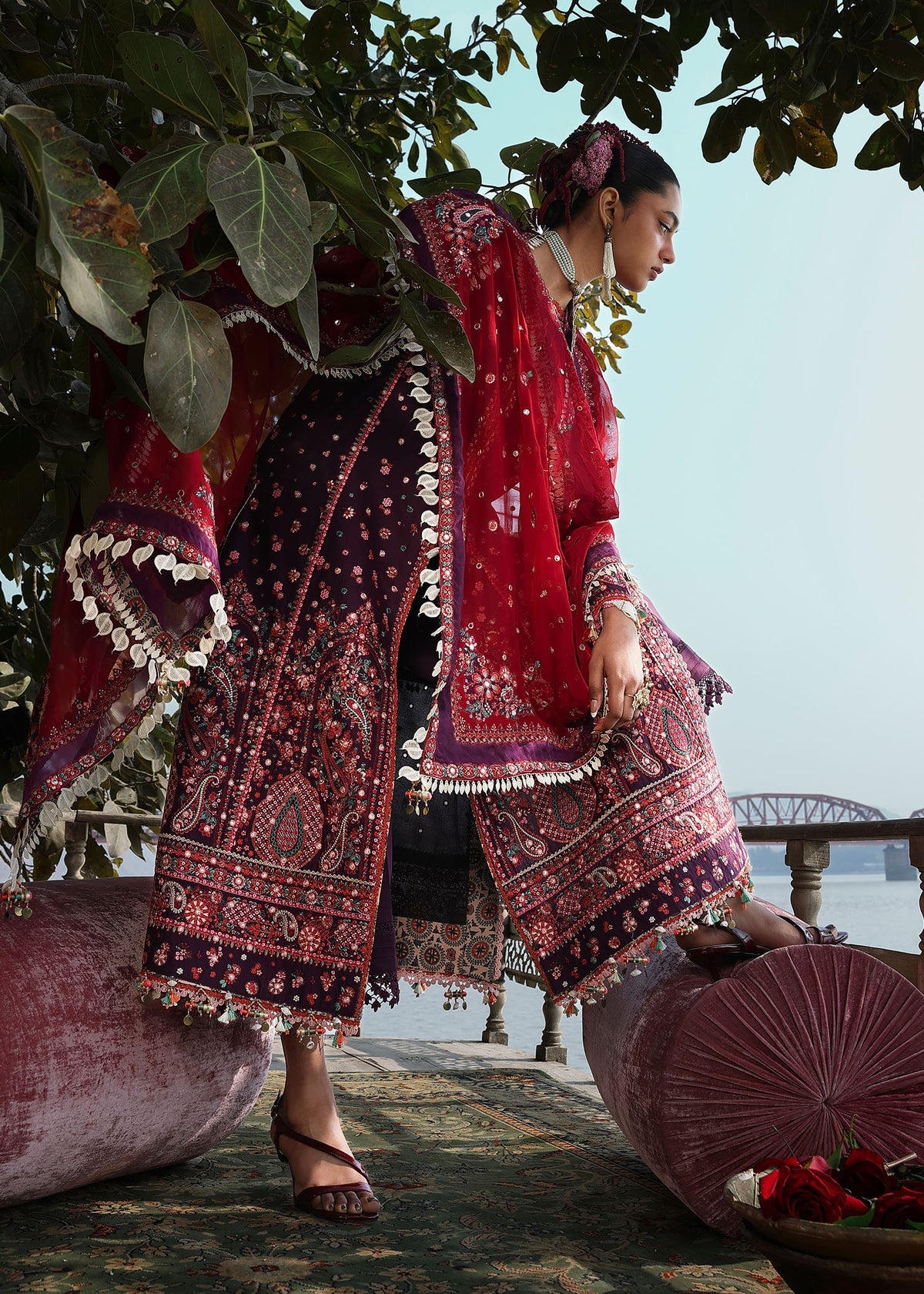 Hussain Rehar | Kalabagh Luxury Lawn 26 | Nihdi - Luxury Dress - available at Maria Faisal in UK and USA.
