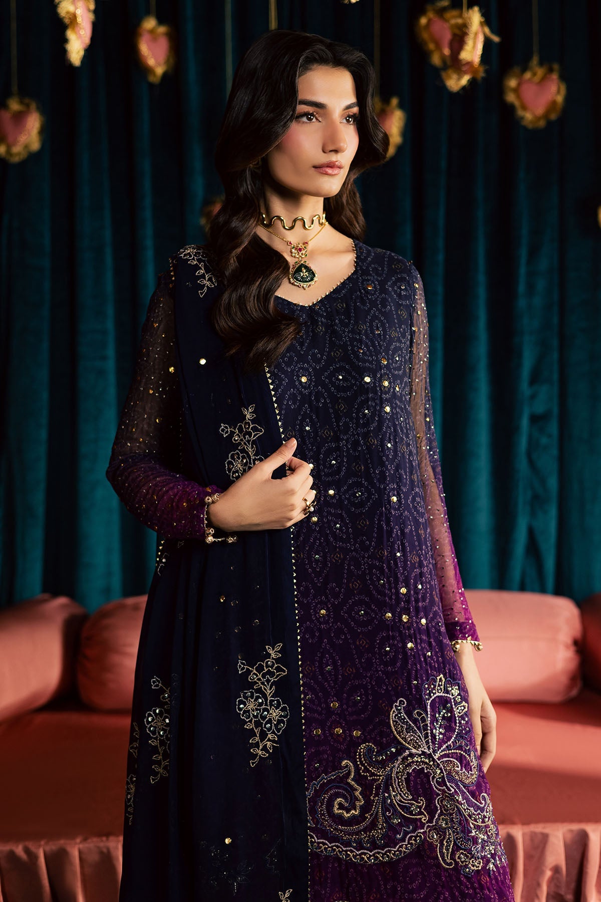 Nureh | Mukeshkari Formals | MK-23 - Formal Dress - available at Maria Faisal in UK and USA.