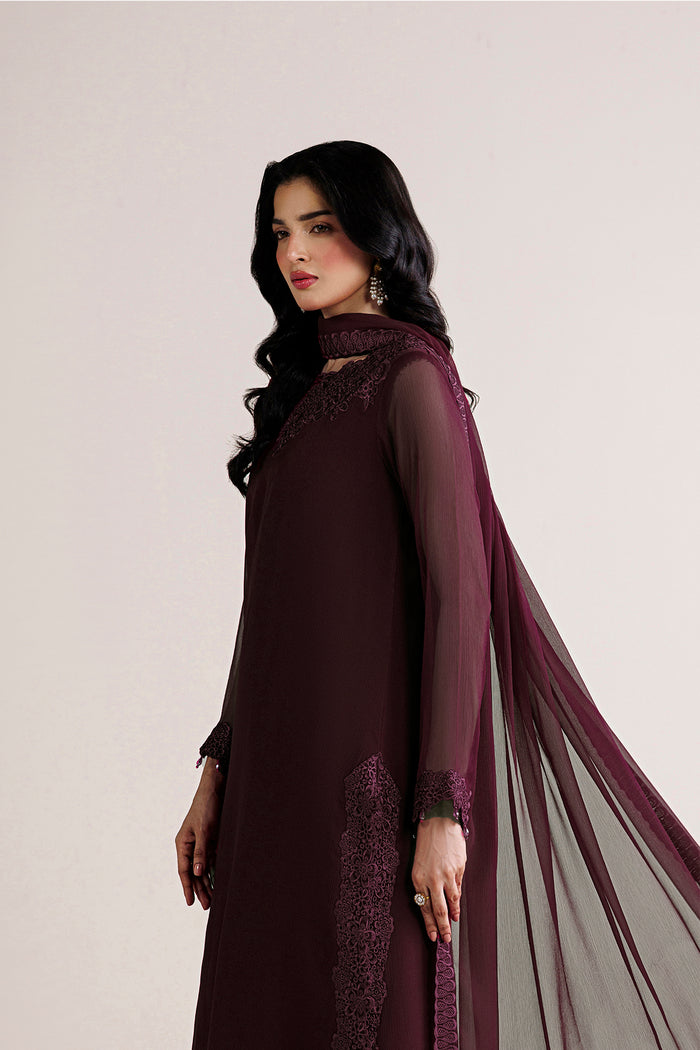 Farasha | Chiffon Essentials 26 | Oak Shadow - Formal Dress - available at Maria Faisal in UK and USA.