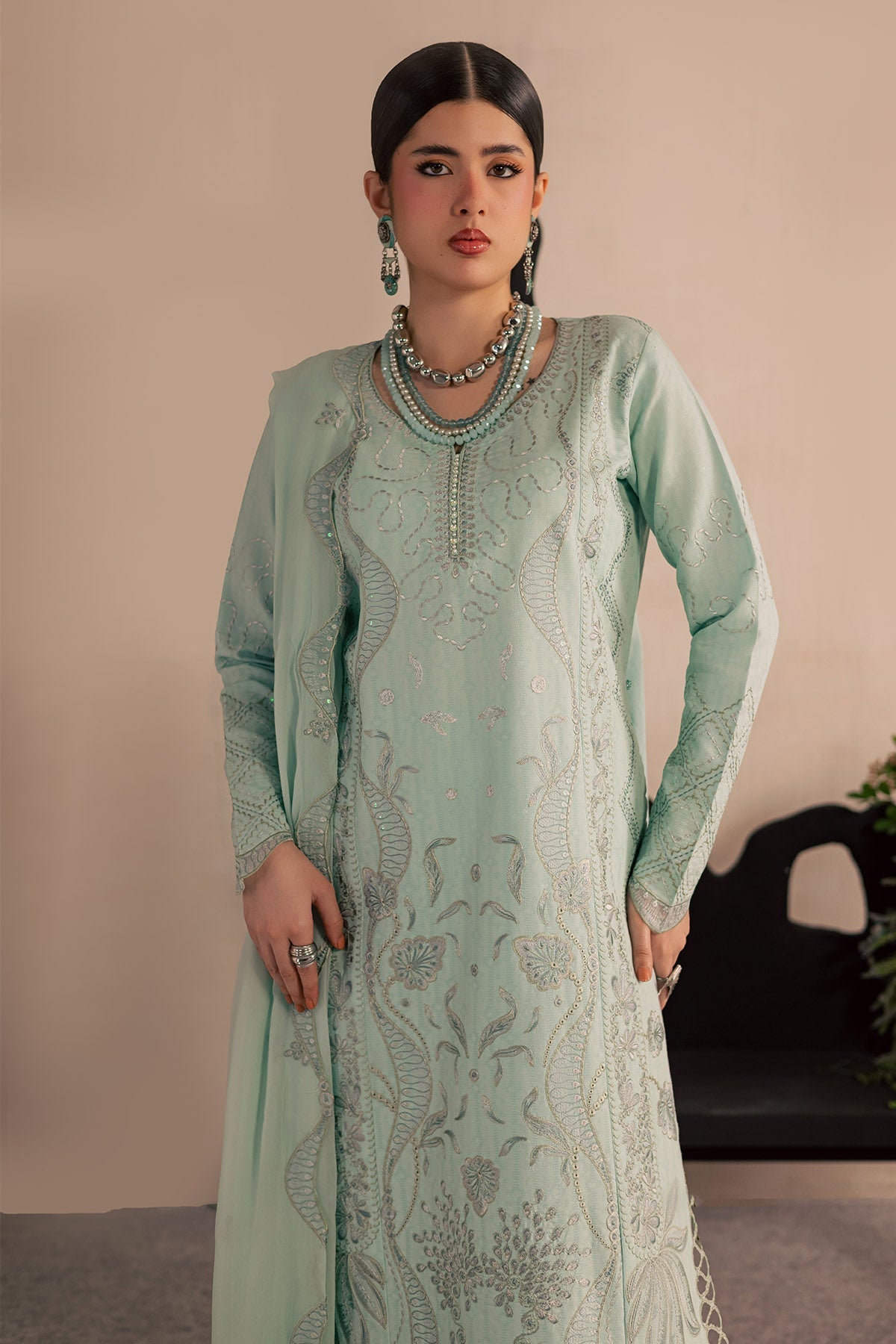 Nureh | Shades of Summer | NP-790 - Luxury Dress - available at Maria Faisal in UK and USA.