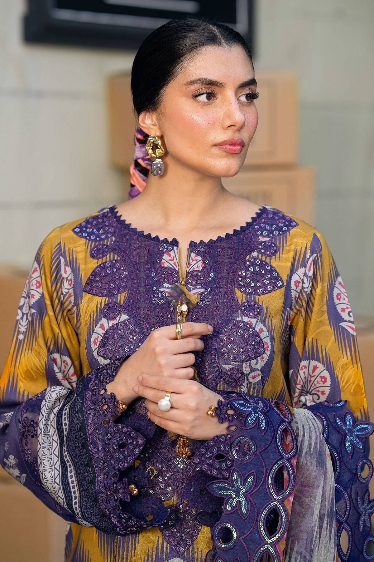 Nureh | Glam Girl Lawn | GL-22 by Maria Faisal - Registered Vendor of : Nureh - type : Ladies Clothes - 100% original wedding dresses