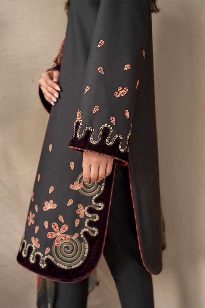 Jazmin | Winter Edition 24 | KHADDAR UW-0047 - Designer Dress with Intricate embroidery and embellishments. Shop elegent wedding dress at Maria Faisal.