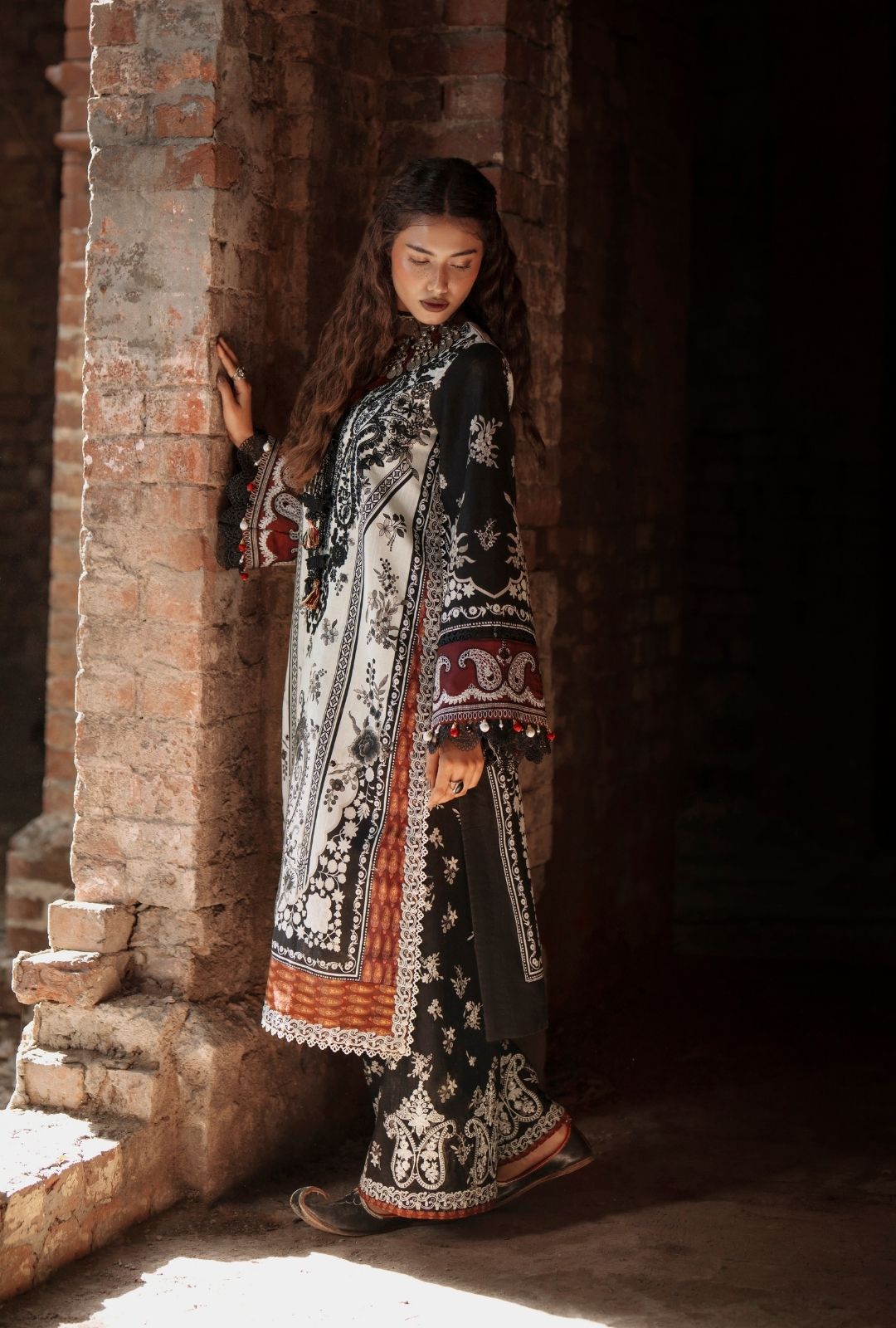 AJR Couture | Sard Sham | Makhmal - Casual Dress - available at Maria Faisal in UK and USA.