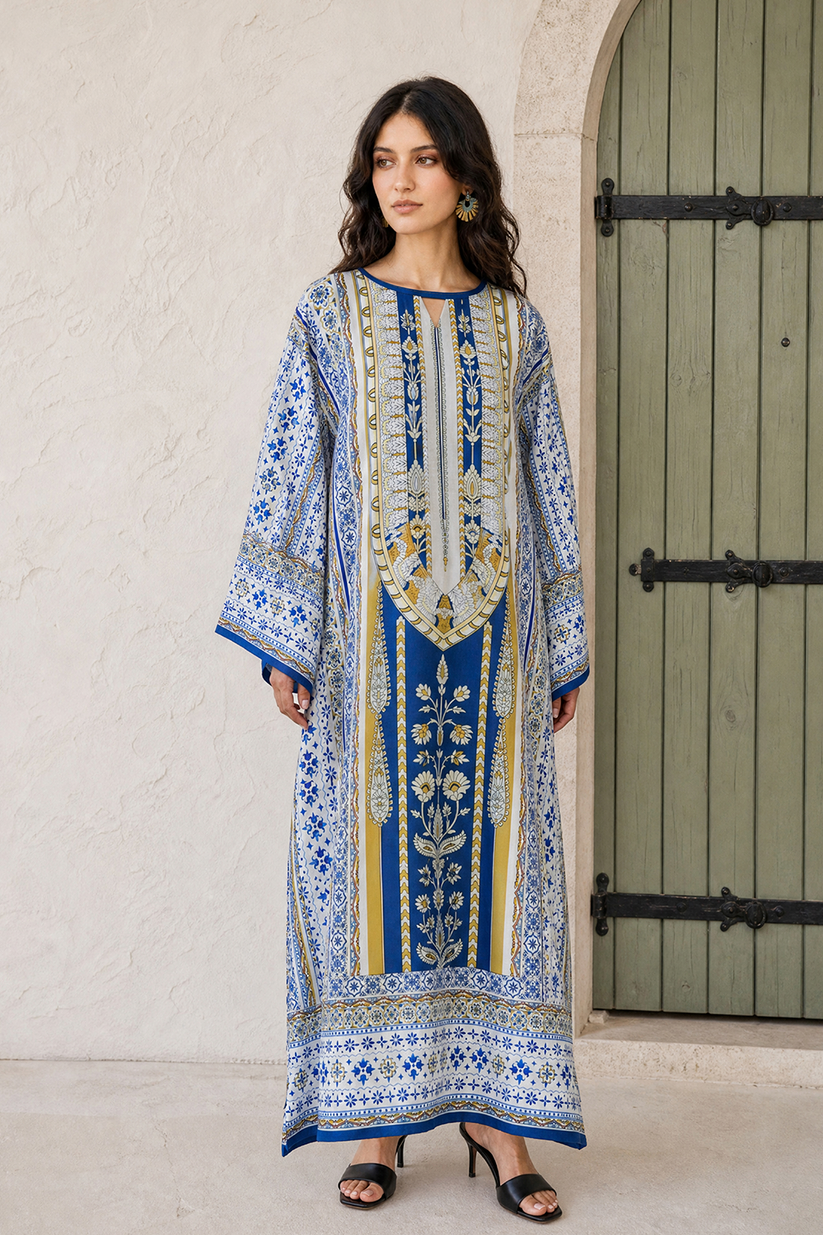 Saad Shaikh | Ease Fall Edit 26 | D-03 Kaftan - Casual Dress - available at Maria Faisal in UK and USA.