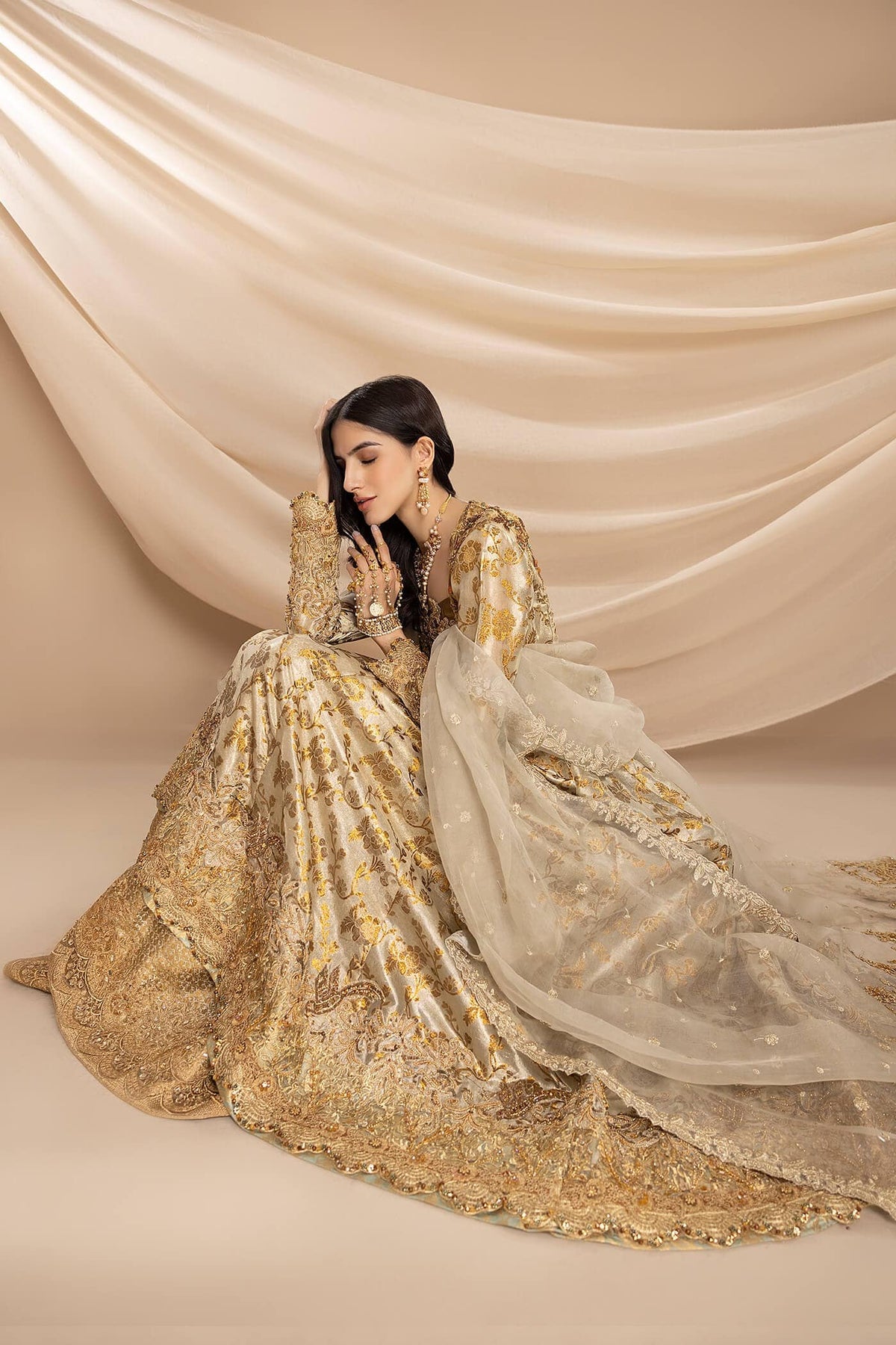 Nilofer Shahid | Shama e Mehfil | Dur-e-Nayab - Bridal Dress - available at Maria Faisal in UK and USA.