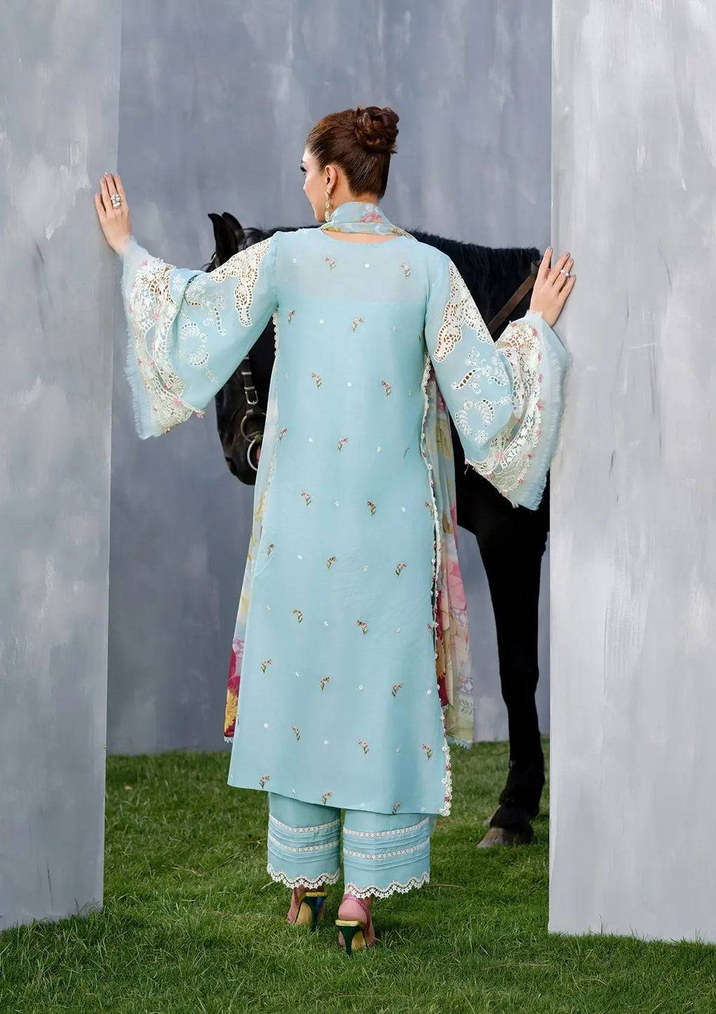 Elaf Premium | Luxury Lawn 25 | ELH-5B ELYA by Maria Faisal - Registered Vendor of : Elaf Premium - type : Ladies Clothes - 100% original wedding dresses