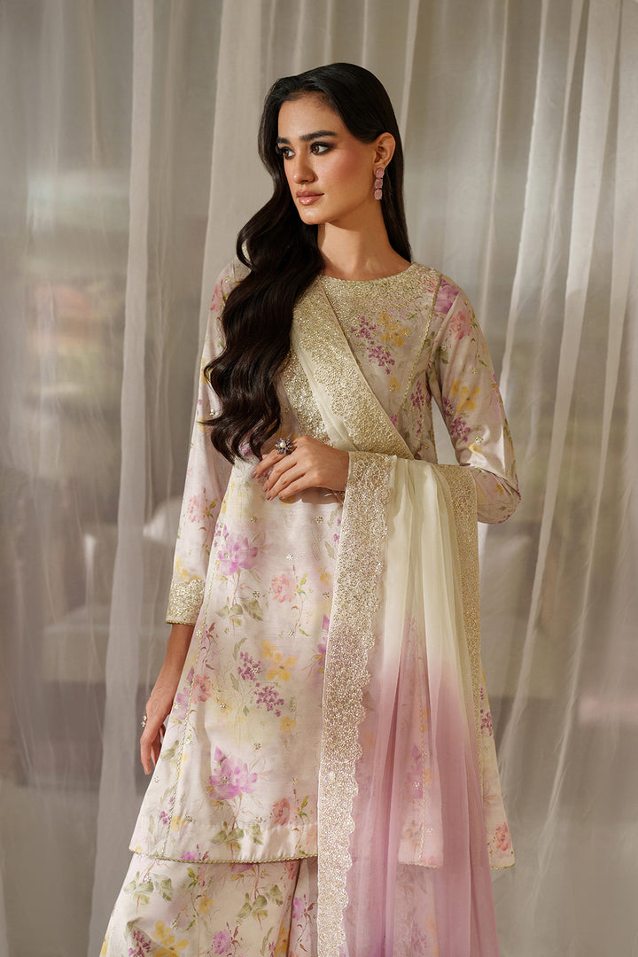 Iznik | Printed Formals | UE-544 - Formal Dress - available at Maria Faisal in UK and USA.