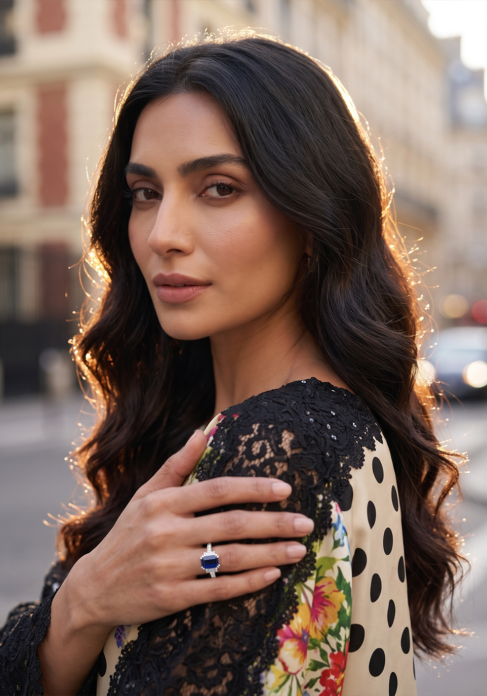 Zarqash | Silk Edit 26 | Polka Botanique - Luxury Dress - available at Maria Faisal in UK and USA.