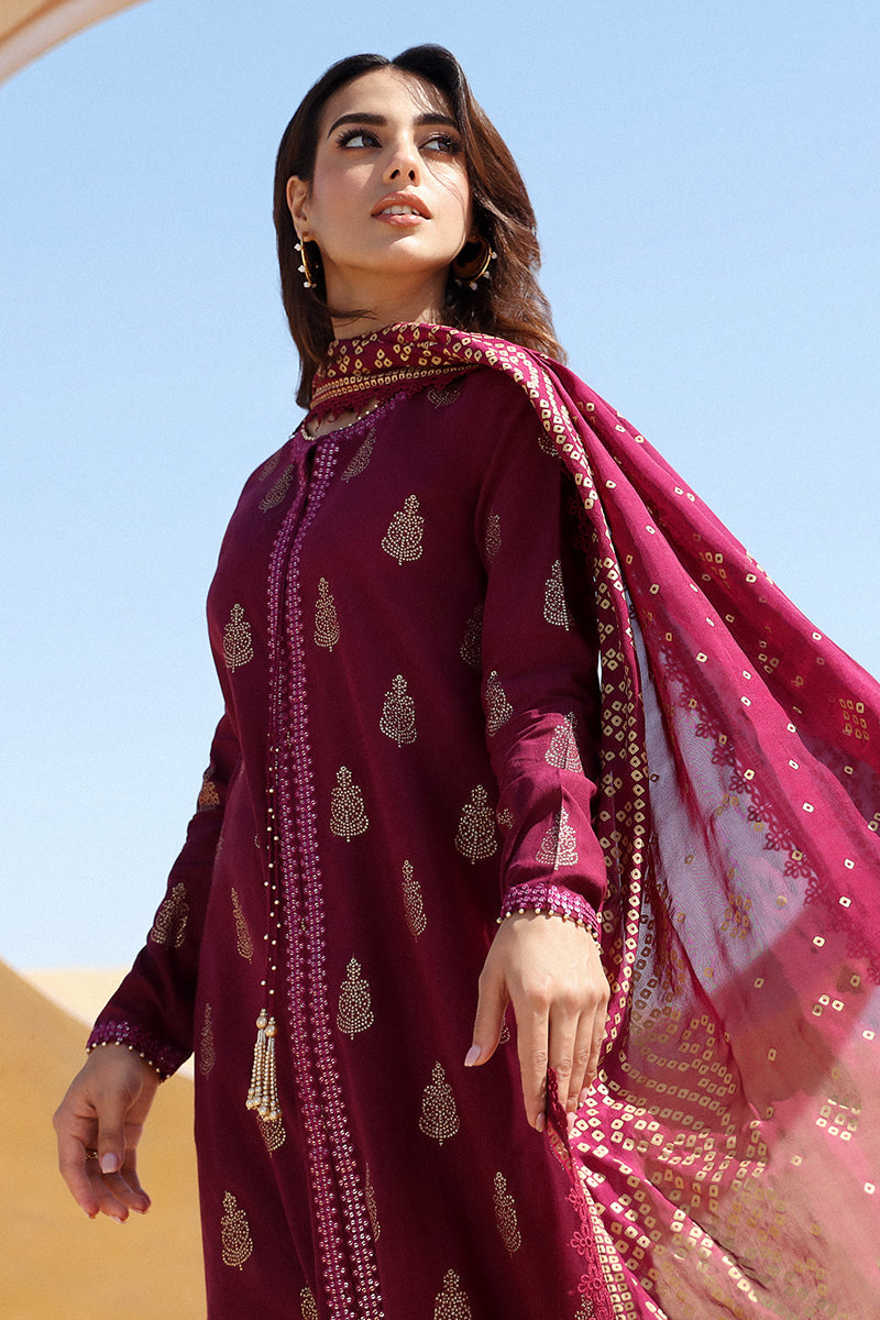 Cross Stitch | Eid Lawn 24 | CRIMSON AURA - Designer Dress with Intricate embroidery and embellishments. Shop elegent wedding dress at Maria Faisal.