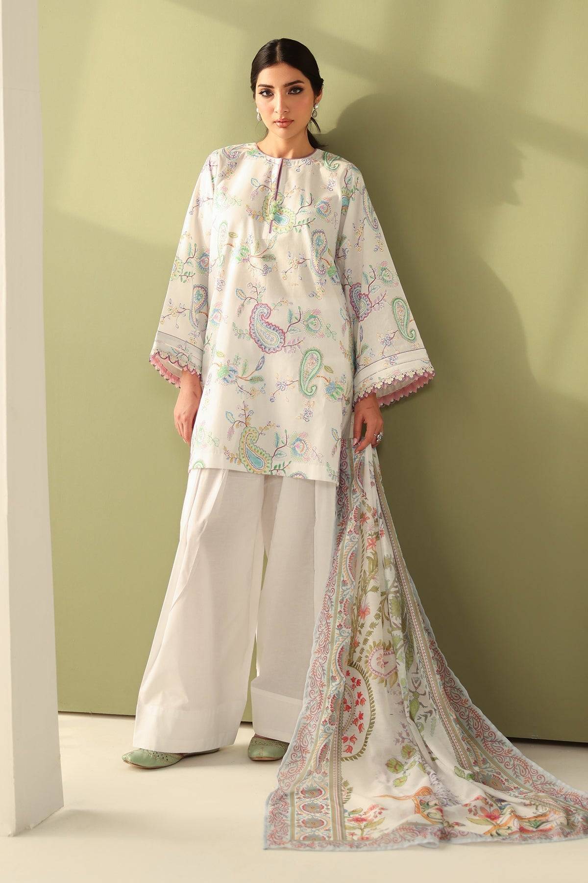 Baroque | Eid Printique | EMBROIDERED PRINTED LAWN UF-4179 by Maria Faisal - Registered Vendor of : Baroque - type : Ladies Clothes - 100% original wedding dresses
