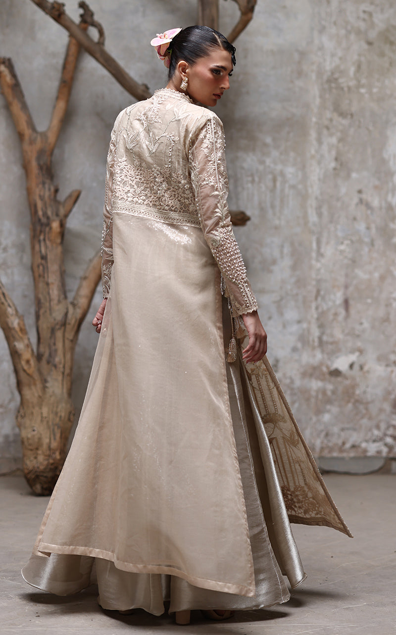 Threads and Motifs | Formal Dresses 25 | NET EMBROIDERED JACKET WITH GHARARA