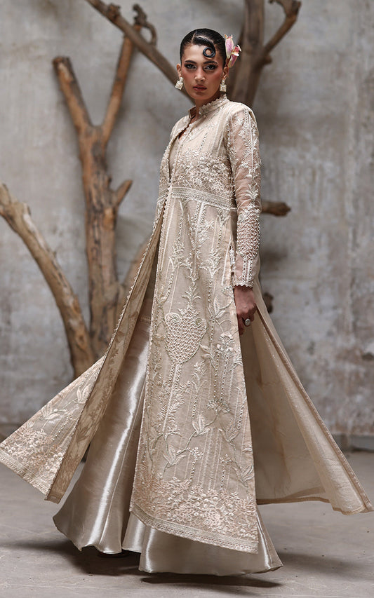 Threads and Motifs | Formal Dresses 25 | NET EMBROIDERED JACKET WITH GHARARA - Ladies Clothes - Maria Faisal