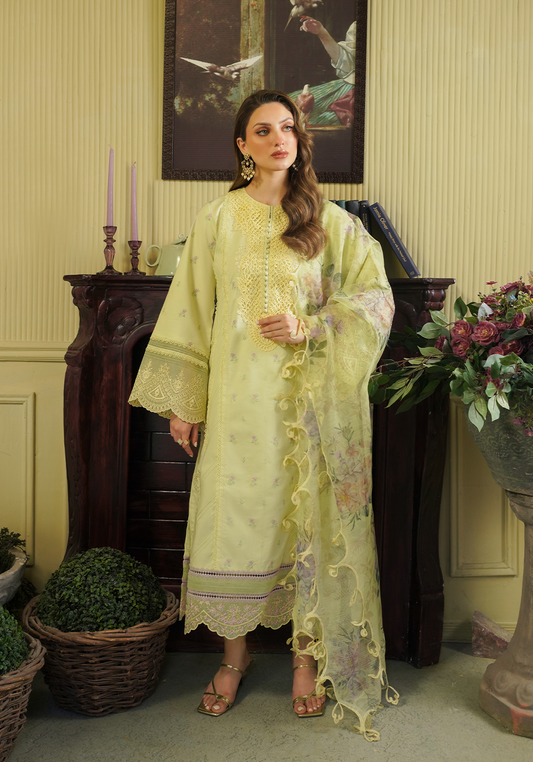 Zarqash | Tresor Luxury Lawn 24 | ZQT 008 PRIMROSE - Maria Faisal