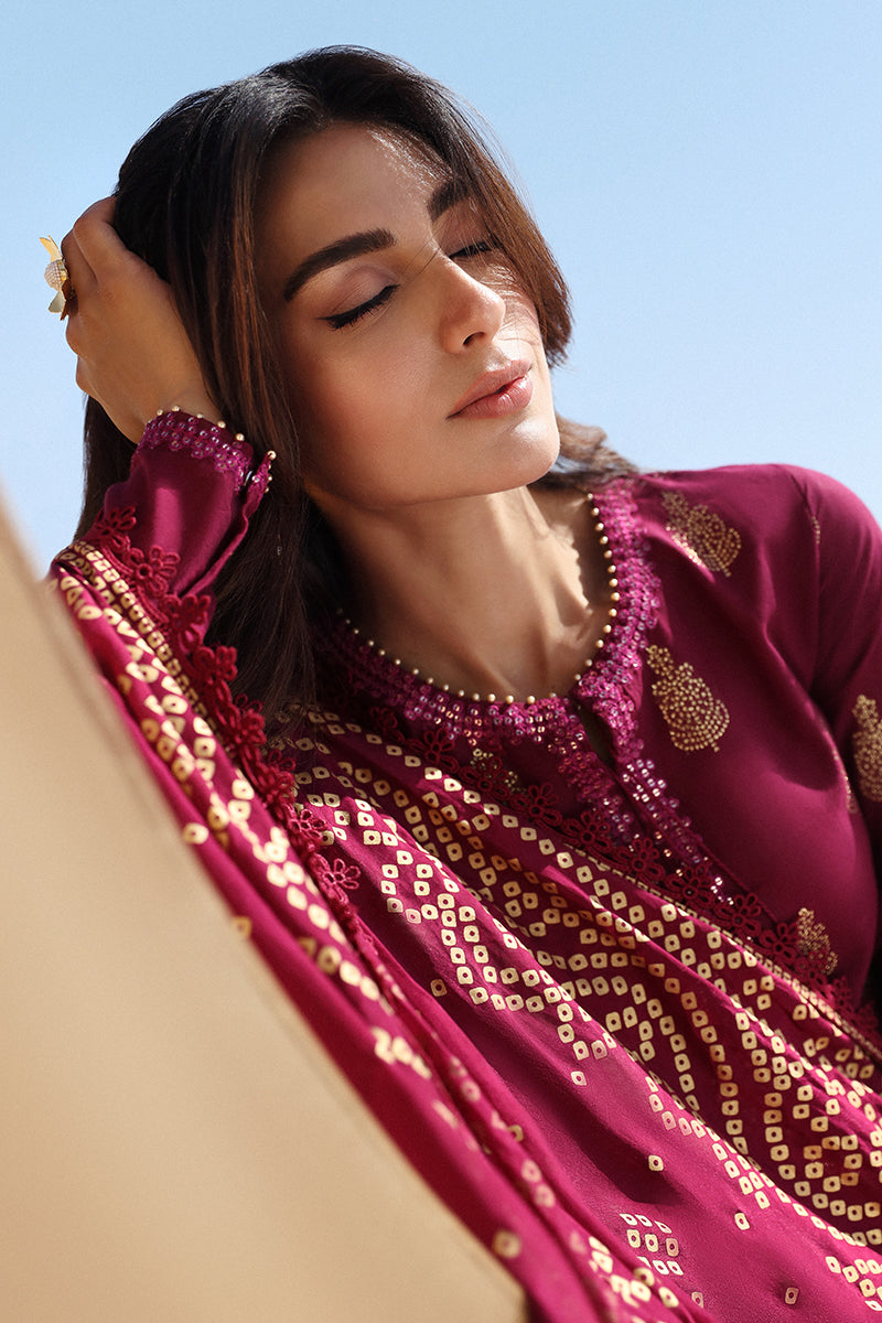 Cross Stitch | Eid Lawn 24 | CRIMSON AURA - Designer Dress with Intricate embroidery and embellishments. Shop elegent wedding dress at Maria Faisal.