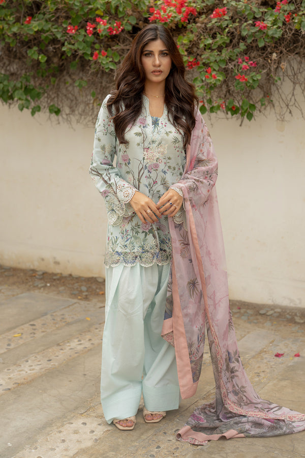 Shamaeel Ansari | Nazaakat Pret | Pastel Bloom - Formal Dress - available at Maria Faisal in UK and USA.
