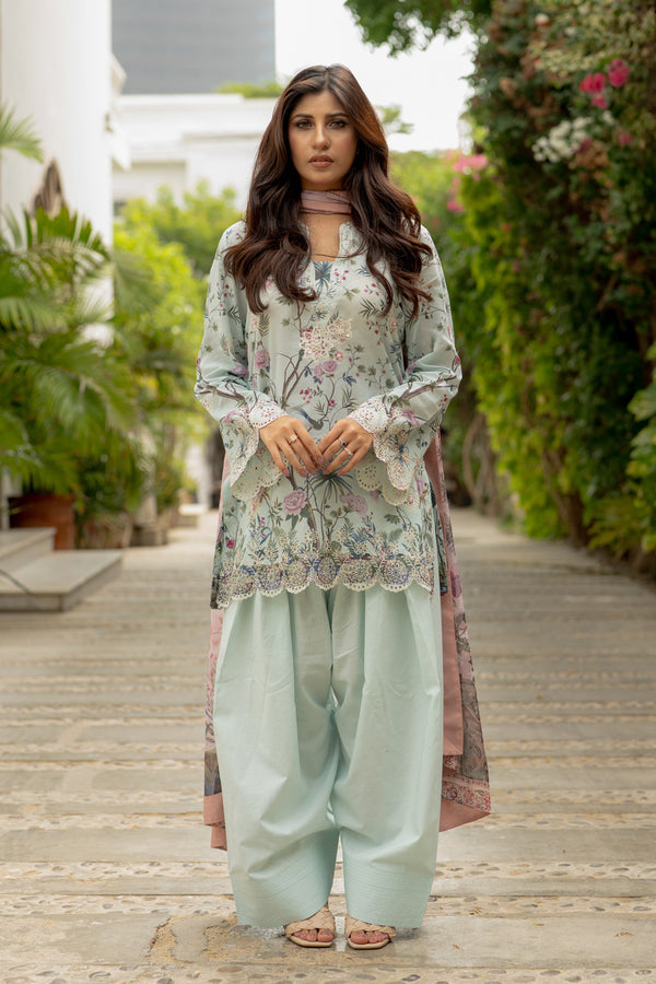Shamaeel Ansari | Nazaakat Pret | Pastel Bloom - Formal Dress - available at Maria Faisal in UK and USA.