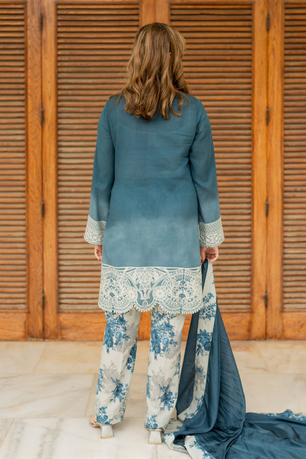 Shamaeel Ansari | Nazaakat Pret | Sapphire Grace - Formal Dress - available at Maria Faisal in UK and USA.