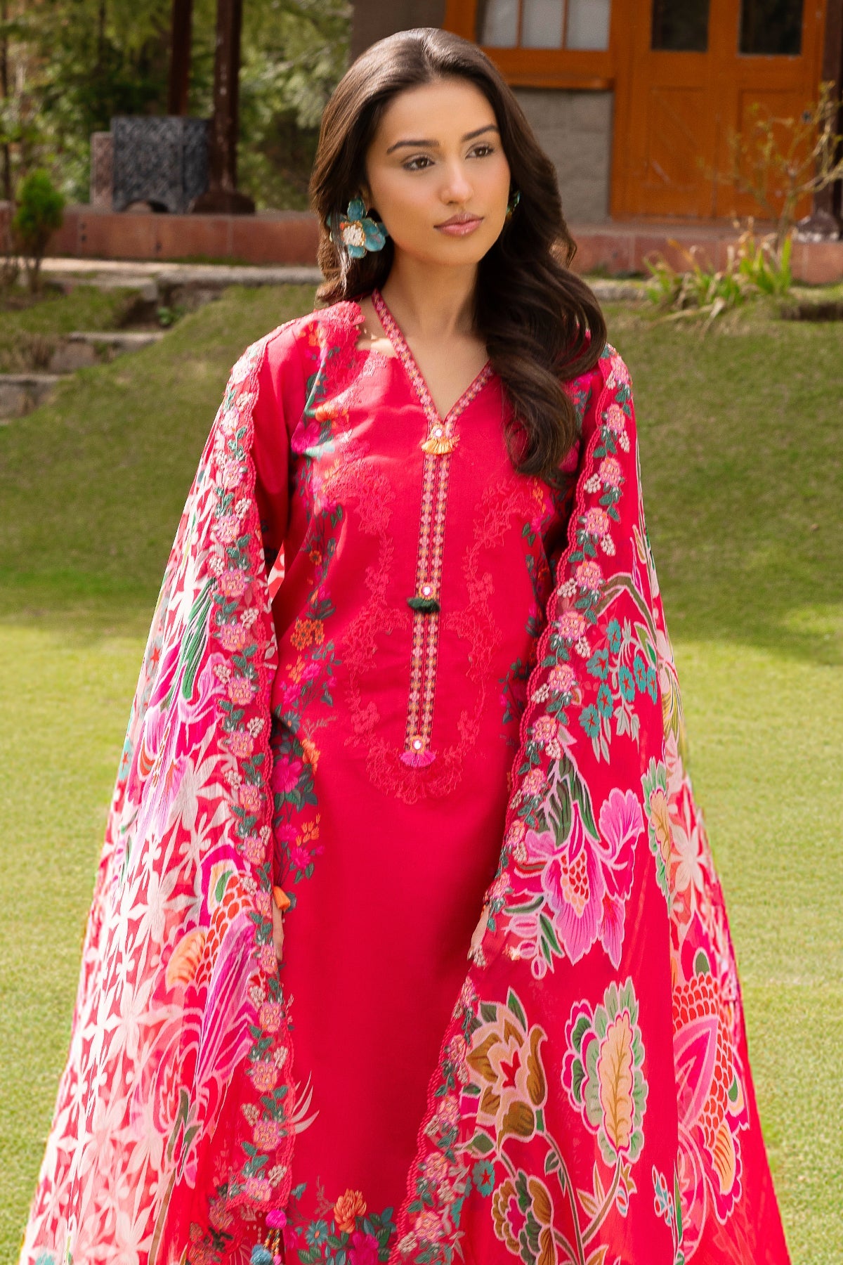 Charizma | Festive Edit | CRB6-09P - Luxury Dress - available at Maria Faisal in UK and USA.