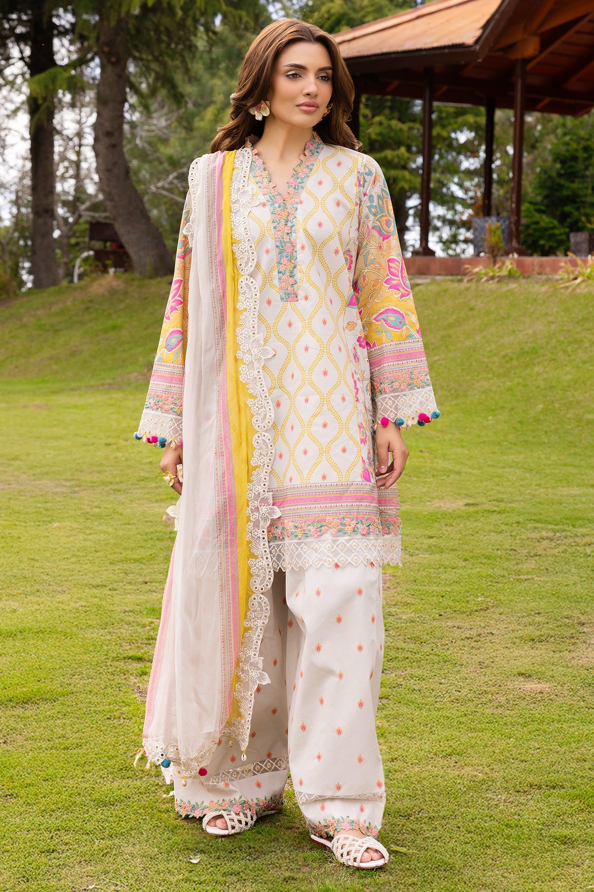 Charizma | Festive Edit | CRB6-10P - Luxury Dress - available at Maria Faisal in UK and USA.