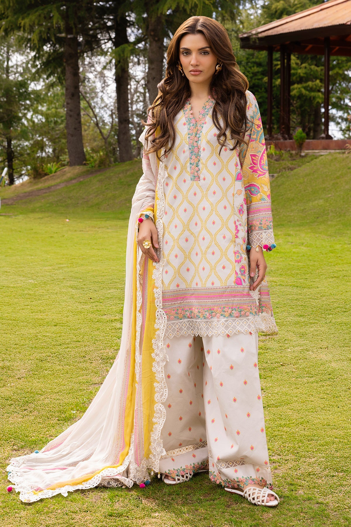 Charizma | Festive Edit | CRB6-10P - Luxury Dress - available at Maria Faisal in UK and USA.
