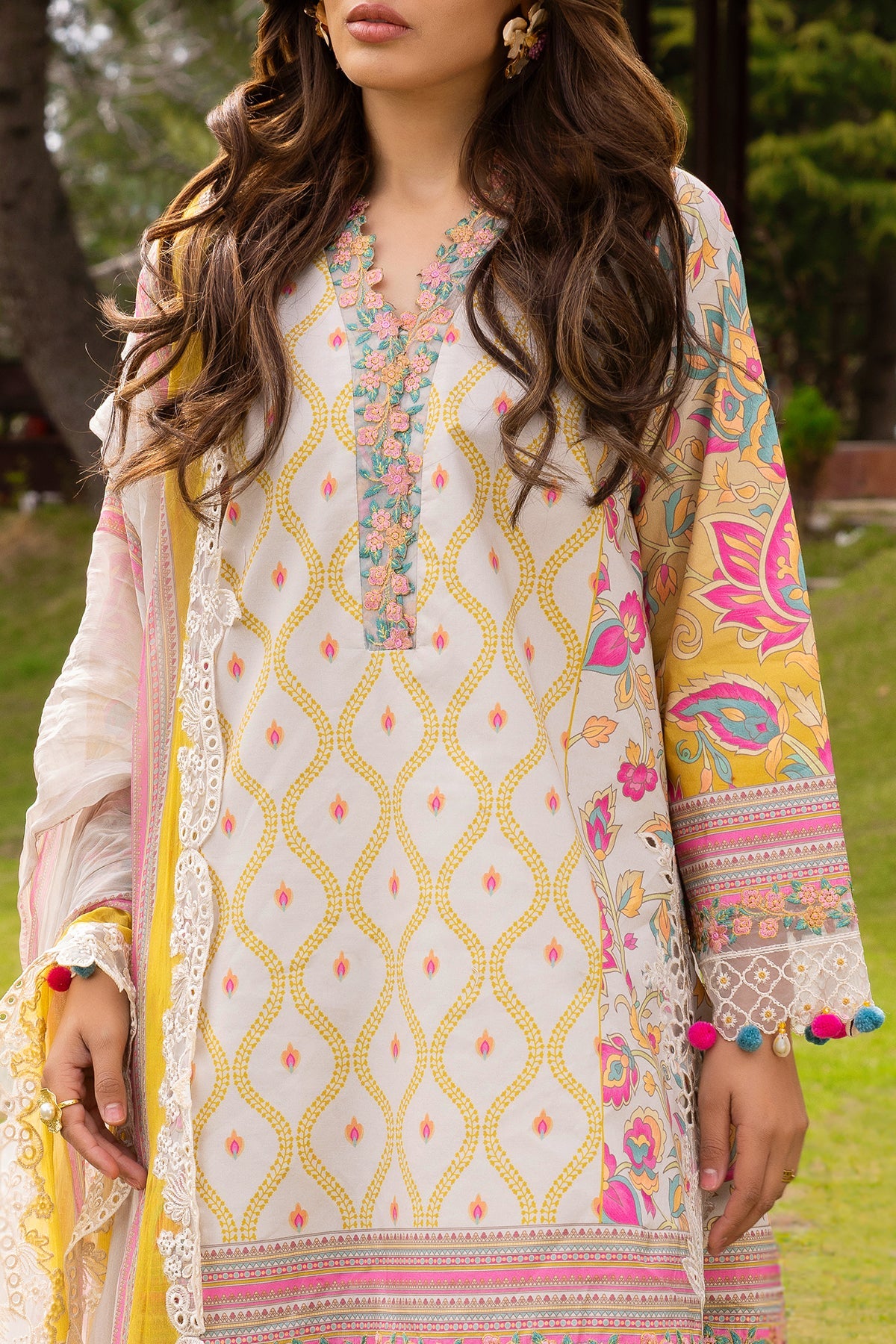 Charizma | Festive Edit | CRB6-10P - Luxury Dress - available at Maria Faisal in UK and USA.