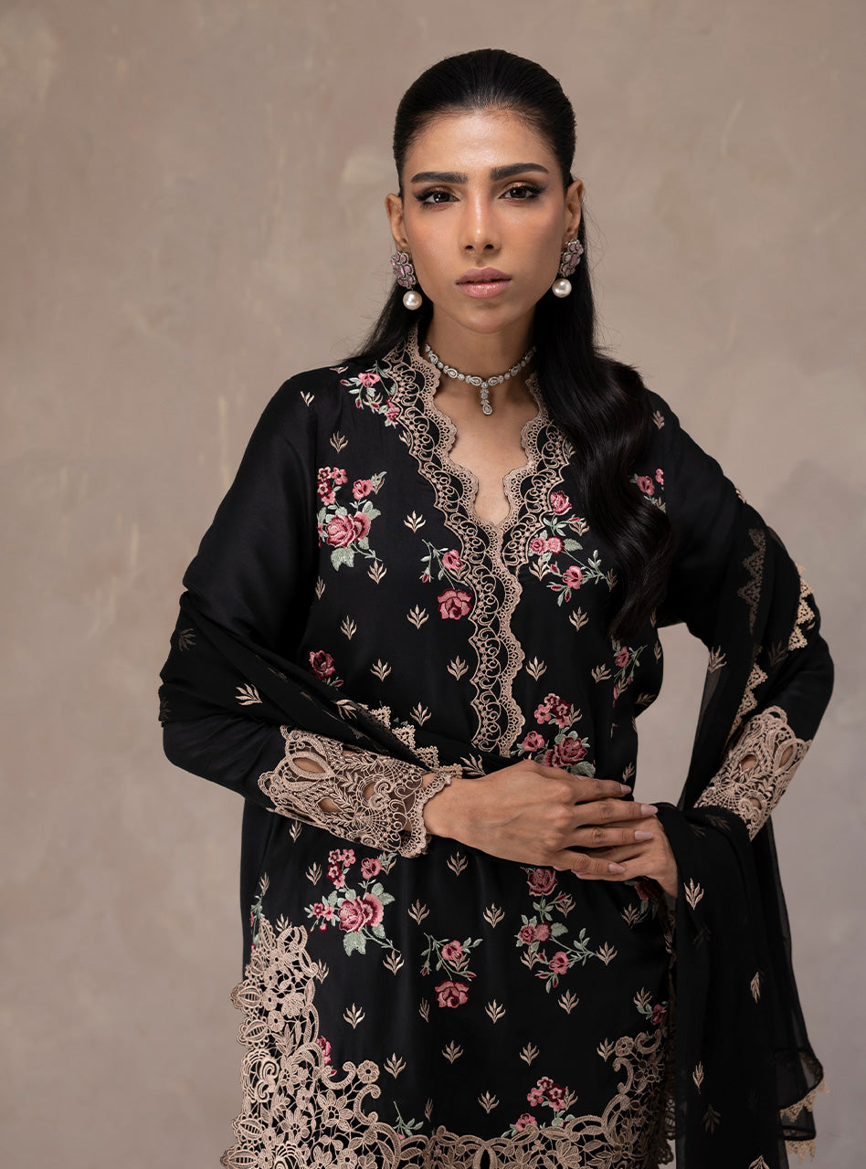 Zainab Chottani | Eid Edit 26 | Midnight Rose - Dress - available at Maria Faisal in UK and USA.
