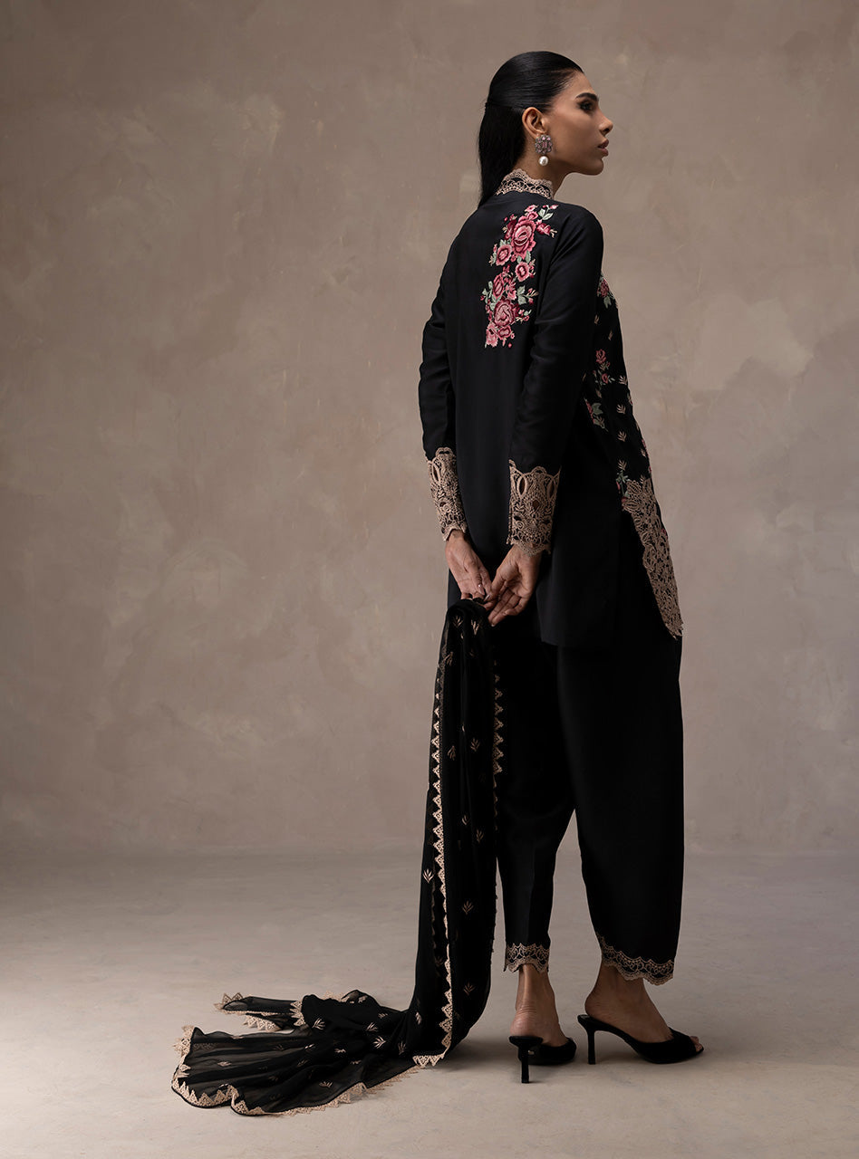Zainab Chottani | Eid Edit 26 | Midnight Rose - Dress - available at Maria Faisal in UK and USA.