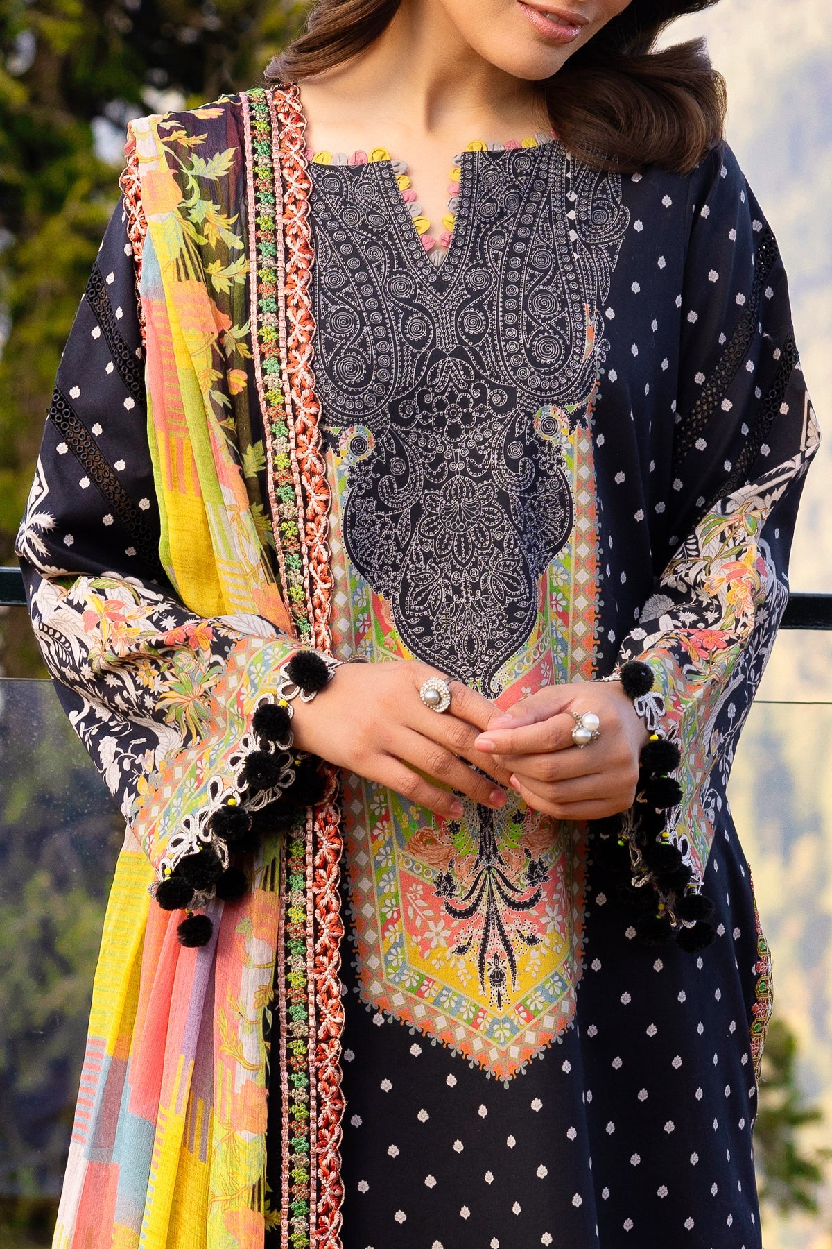 Charizma | Festive Edit | CRB6-15P - Luxury Dress - available at Maria Faisal in UK and USA.