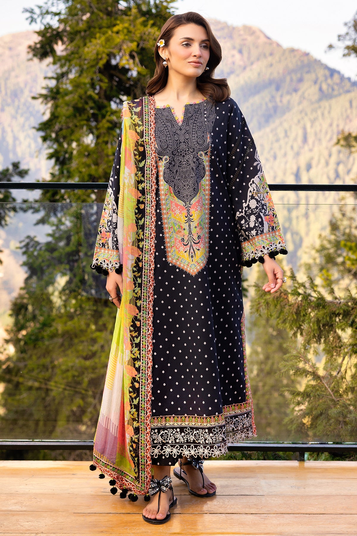 Charizma | Festive Edit | CRB6-15P - Luxury Dress - available at Maria Faisal in UK and USA.