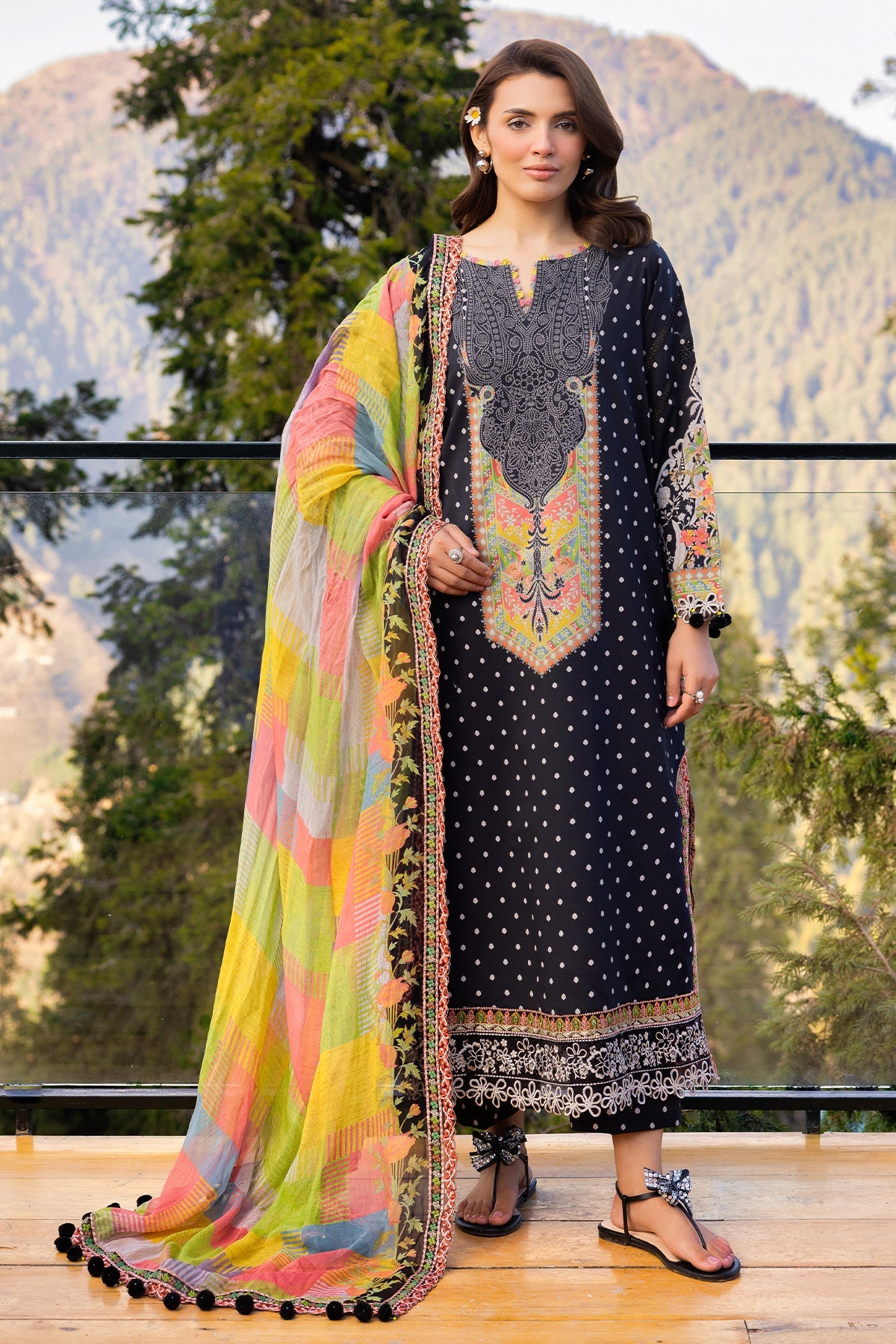 Charizma | Festive Edit | CRB6-15P - Luxury Dress - available at Maria Faisal in UK and USA.