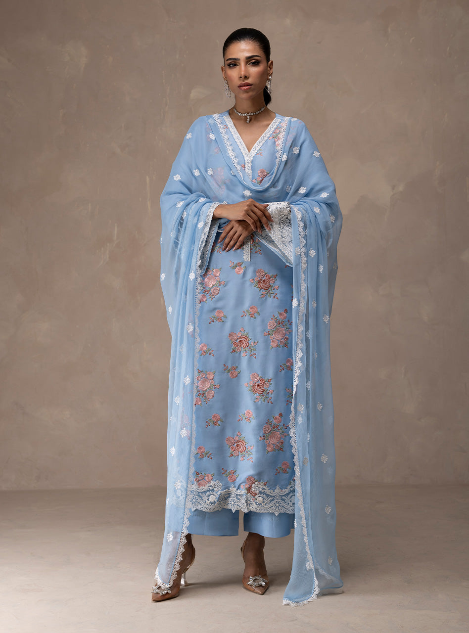 Zainab Chottani | Eid Edit 26 | Ice Flora - Dress - available at Maria Faisal in UK and USA.