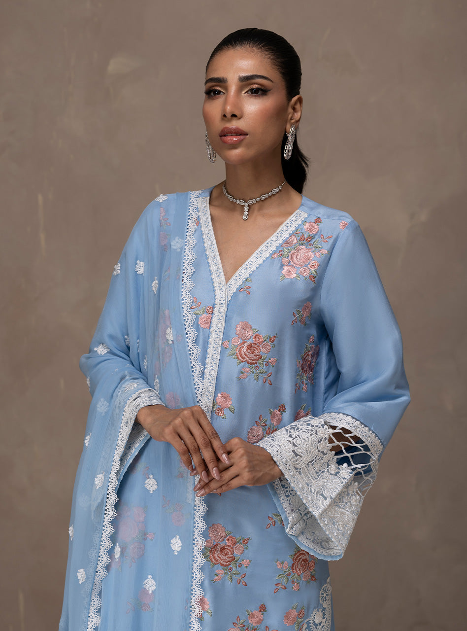 Zainab Chottani | Eid Edit 26 | Ice Flora - Dress - available at Maria Faisal in UK and USA.