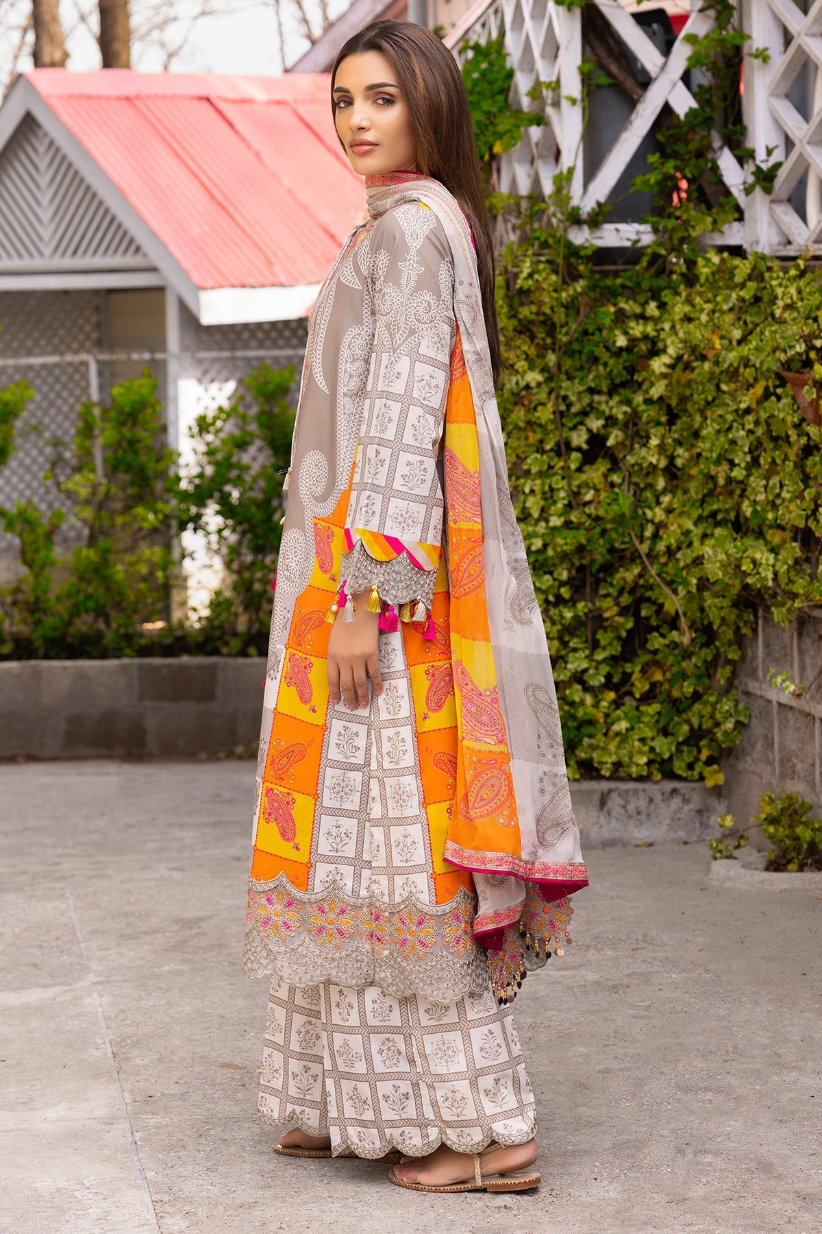 Charizma | Festive Edit | CRB6-16P - Luxury Dress - available at Maria Faisal in UK and USA.