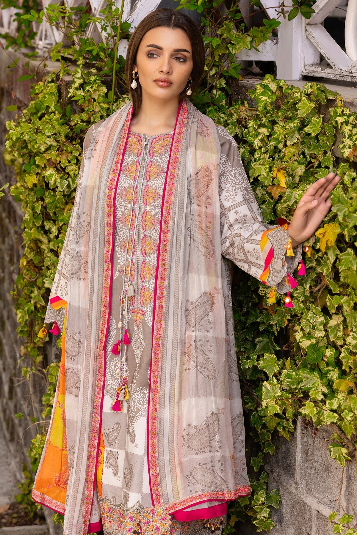 Charizma | Festive Edit | CRB6-16P - Luxury Dress - available at Maria Faisal in UK and USA.