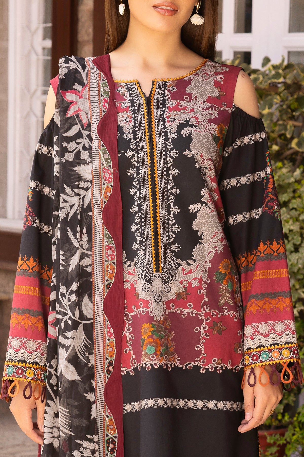 Charizma | Festive Edit | CRB6-17P - Luxury Dress - available at Maria Faisal in UK and USA.