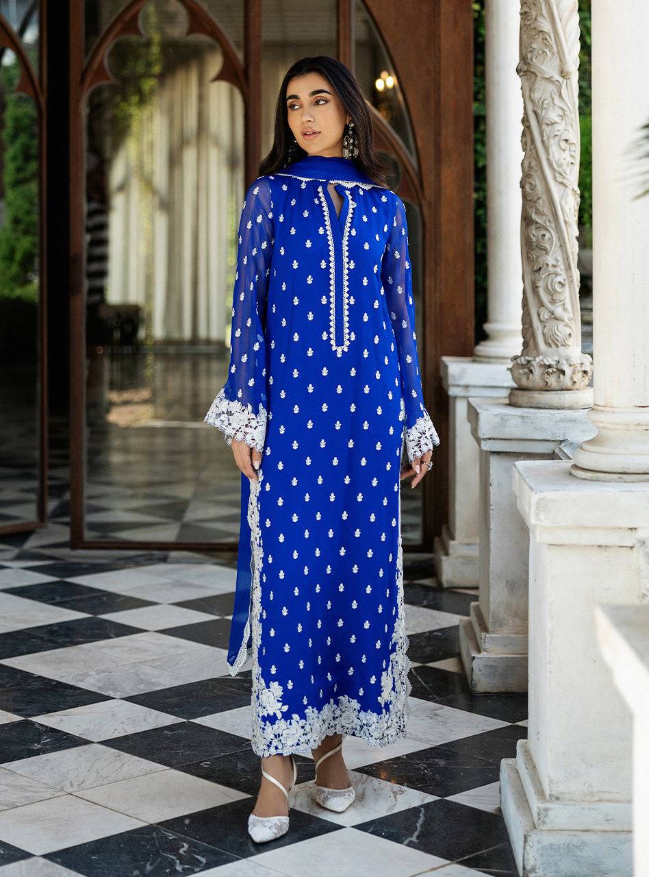 Zainab Chottani | Ramadan Edit 25 | Cobalt Dreamscape by Maria Faisal - Registered Vendor of : Zainab Chottani - type : Ladies Clothes - 100% original wedding dresses