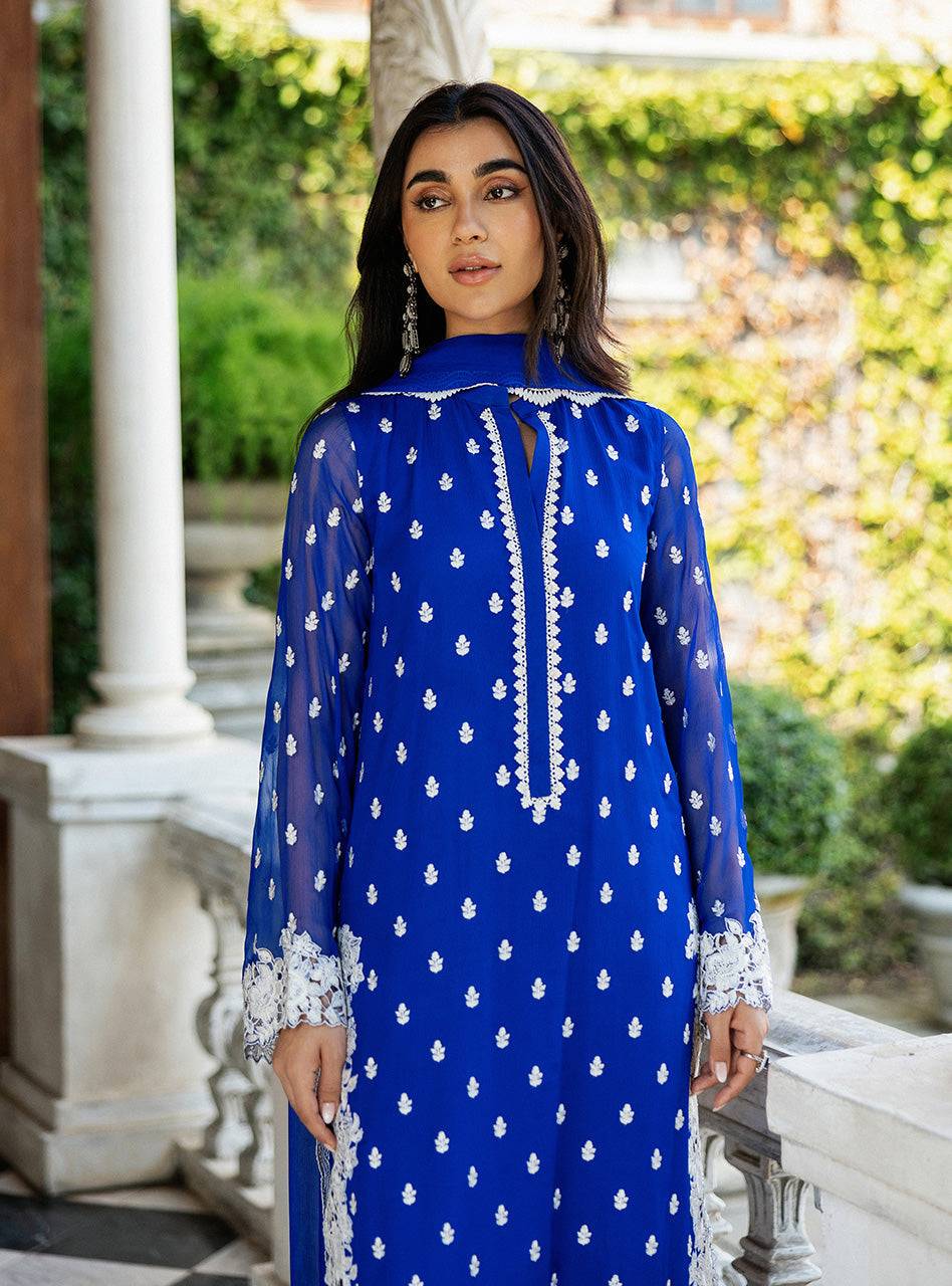 Zainab Chottani | Ramadan Edit 25 | Cobalt Dreamscape by Maria Faisal - Registered Vendor of : Zainab Chottani - type : Ladies Clothes - 100% original wedding dresses