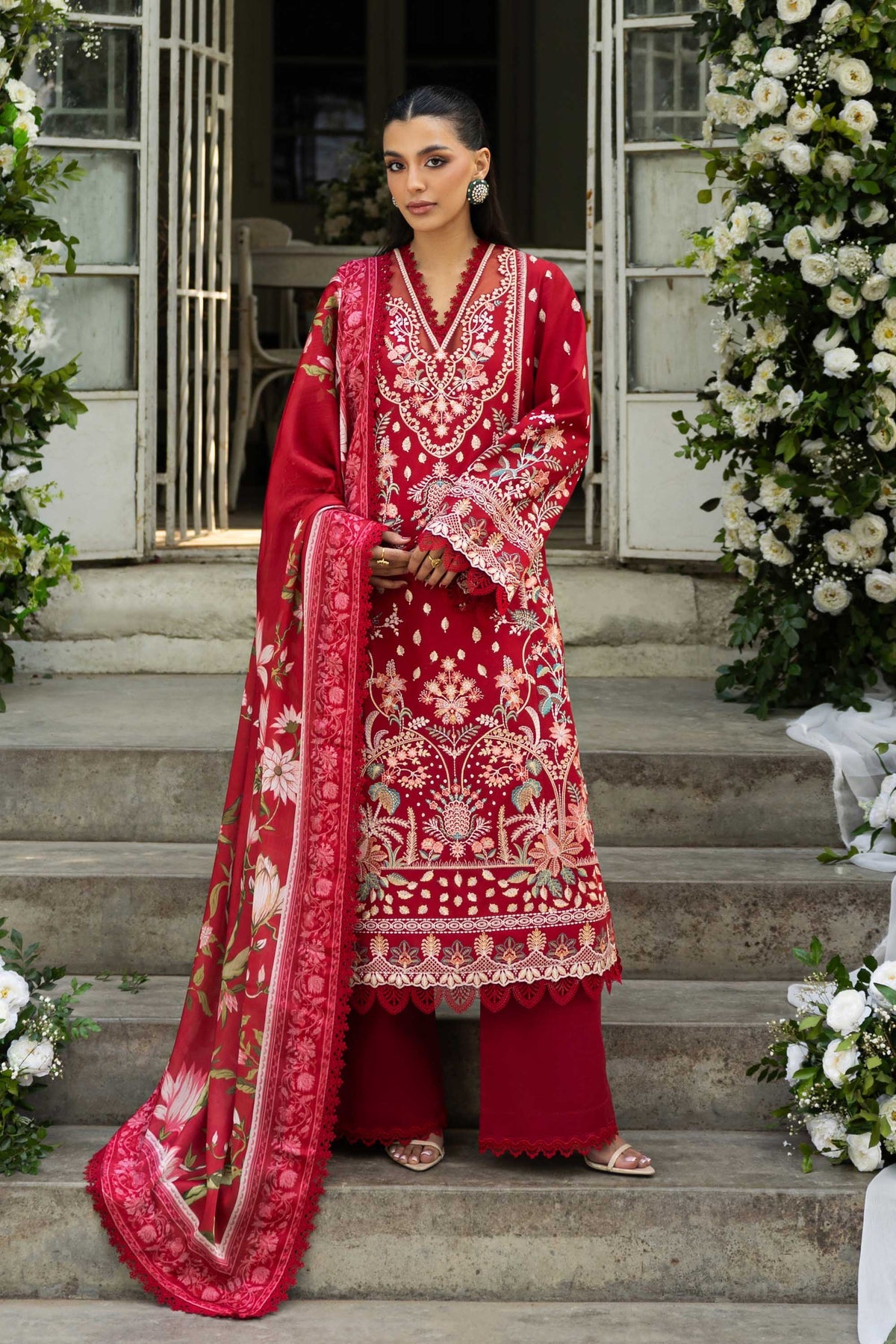 Akbar Aslam | Elaria RTW Lawn 26 | Amara - Luxury Dress - available at Maria Faisal in UK and USA.