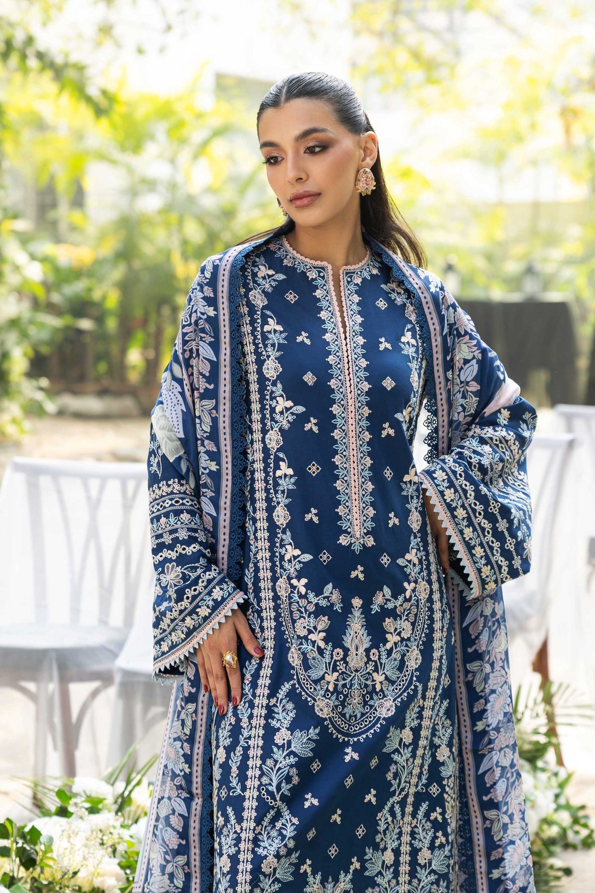 Akbar Aslam | Elaria RTW Lawn 26 | Cielle - Luxury Dress - available at Maria Faisal in UK and USA.