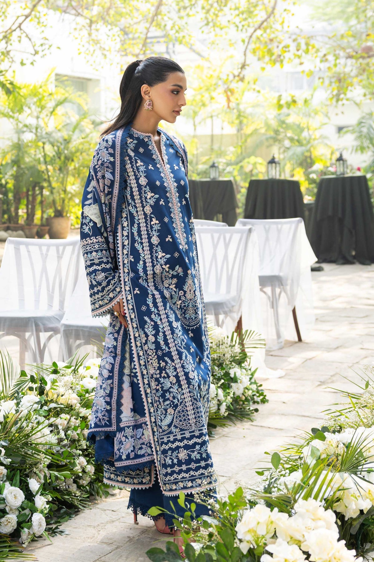 Akbar Aslam | Elaria RTW Lawn 26 | Cielle - Luxury Dress - available at Maria Faisal in UK and USA.