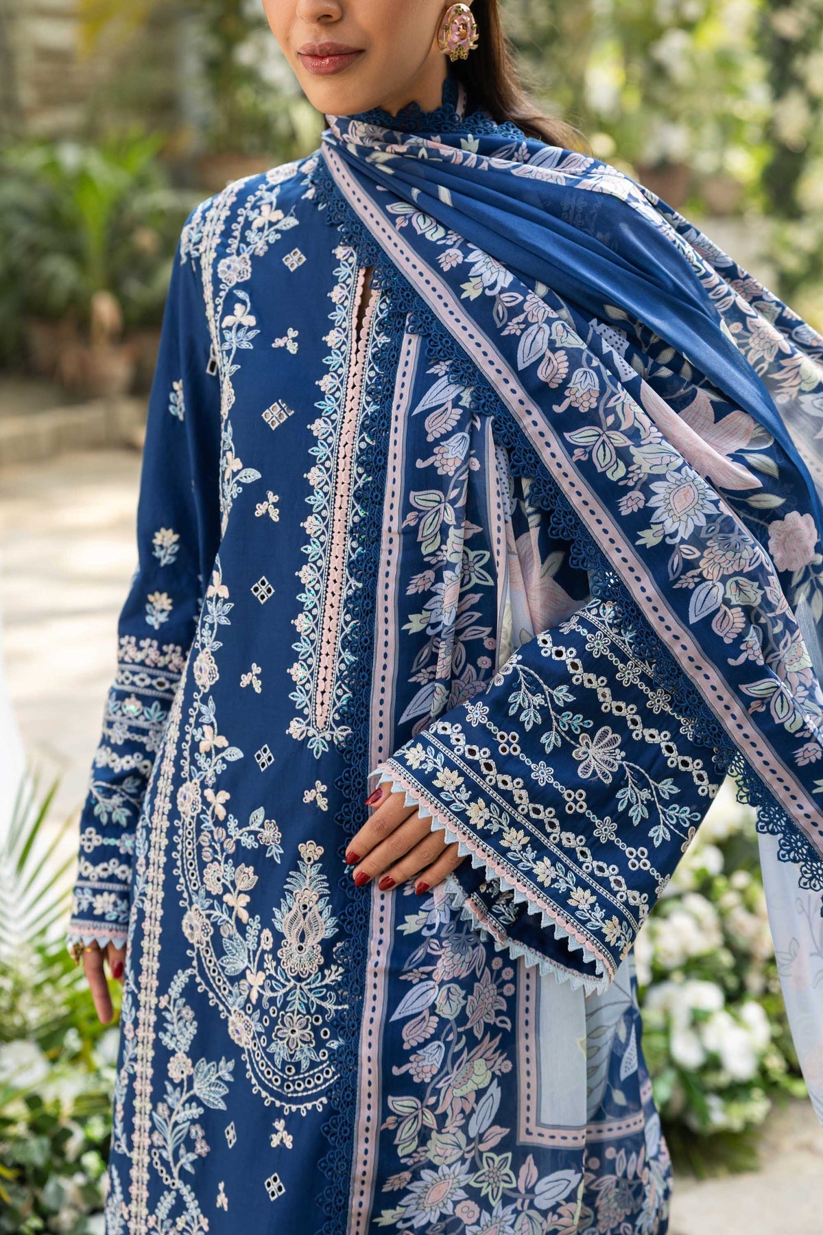 Akbar Aslam | Elaria RTW Lawn 26 | Cielle - Luxury Dress - available at Maria Faisal in UK and USA.