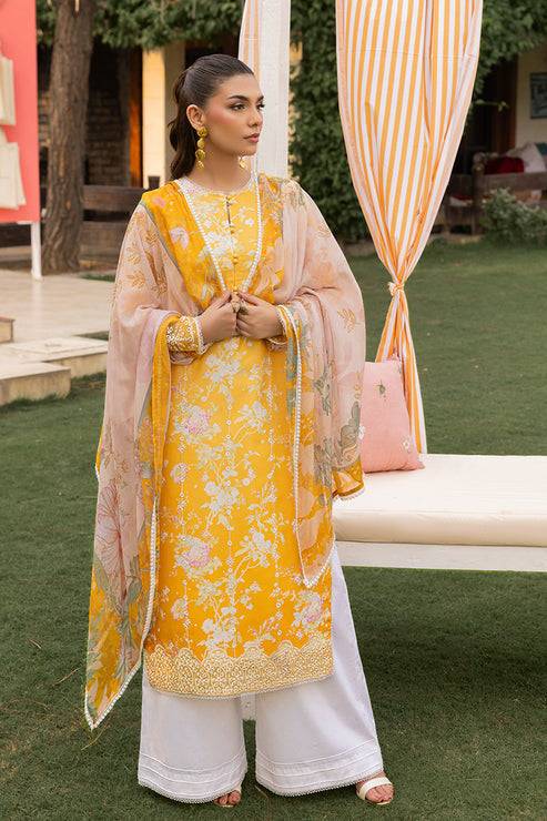 Saad Shaikh | Lawn 25 | Yellow - Amber Bloom by Maria Faisal - Registered Vendor of : Saad Shaikh - type : Ladies Clothes - 100% original wedding dresses