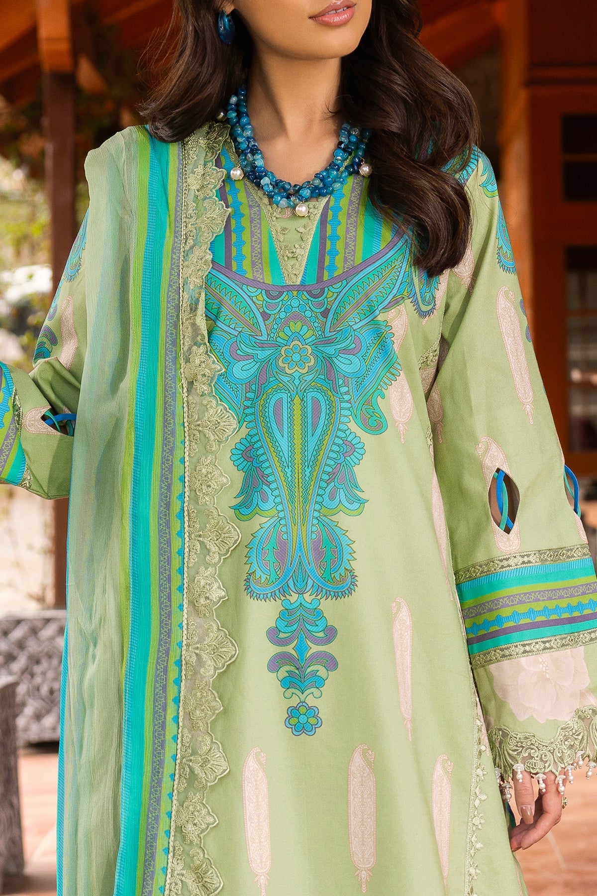 Charizma | Festive Edit | CRB6-13P - Luxury Dress - available at Maria Faisal in UK and USA.