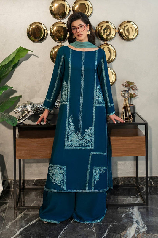Fahad Hussayn | Lawn Banger | Midnight Teal by Maria Faisal - Registered Vendor of : Erum Khan - type : Ladies Clothes - 100% original wedding dresses