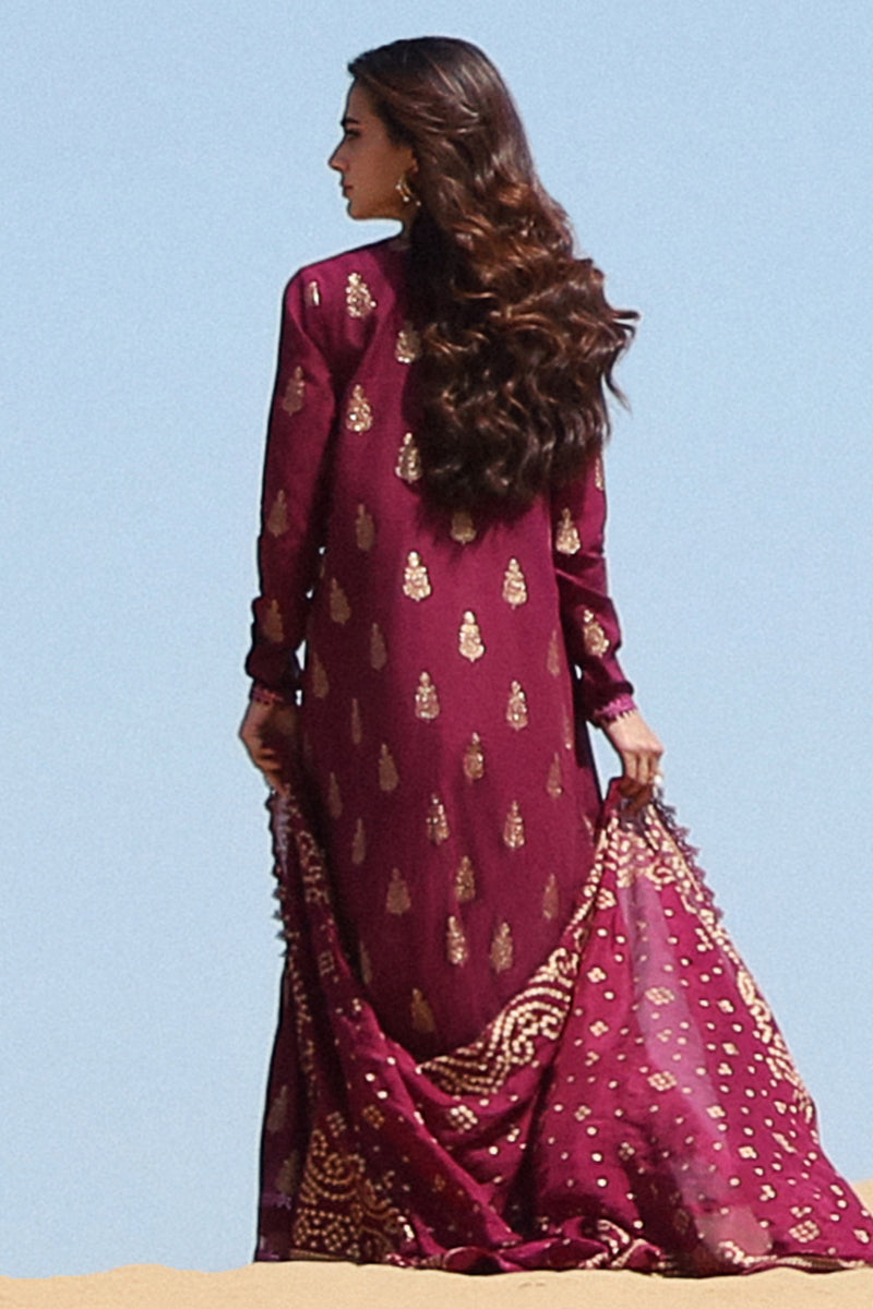 Cross Stitch | Eid Lawn 24 | CRIMSON AURA - Designer Dress with Intricate embroidery and embellishments. Shop elegent wedding dress at Maria Faisal.