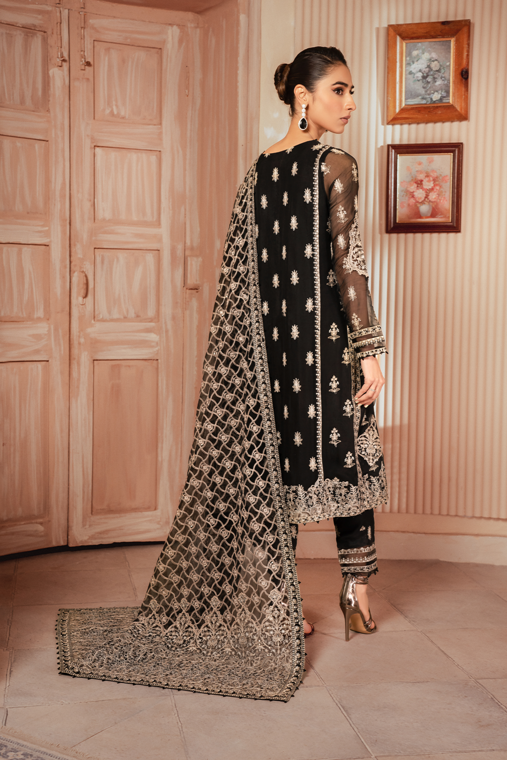 Iznik | Chiffon Kari | ICK-03 Embroidered Chiffon - Ladies Clothes - Maria Faisal